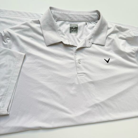Callaway Men's Swing Tech Solid White Opti Dri Polo 3X - Picture 5 of 10